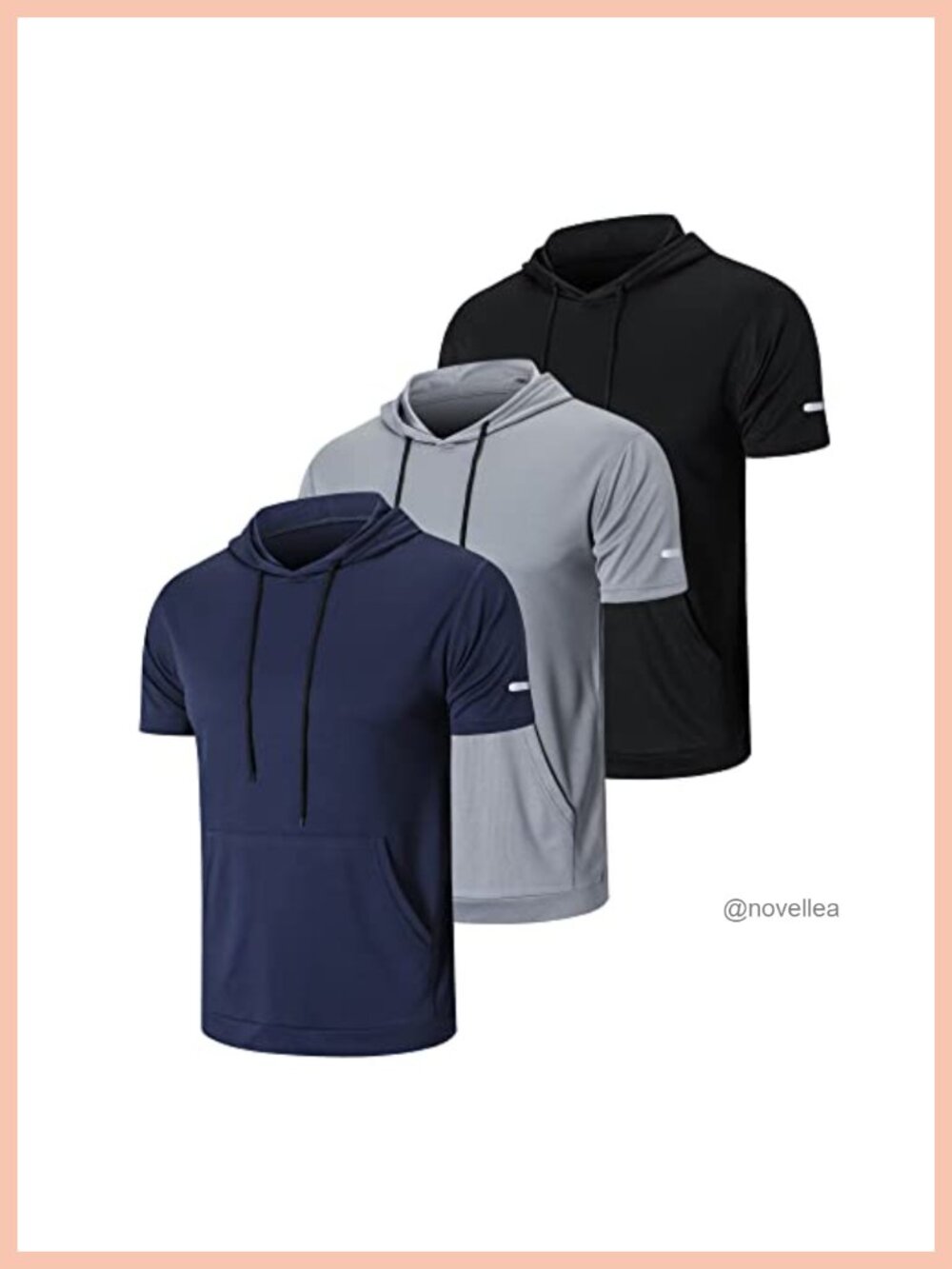Men's Quick Dry Mesh Workout T-Shirt Hooded Short Sleeve